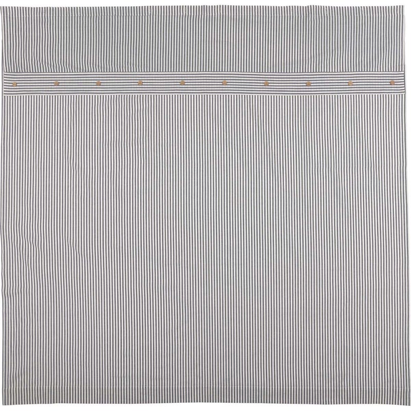 Piper Classics Farmhouse Ticking Blue Stripe Shower Curtain - Image 2